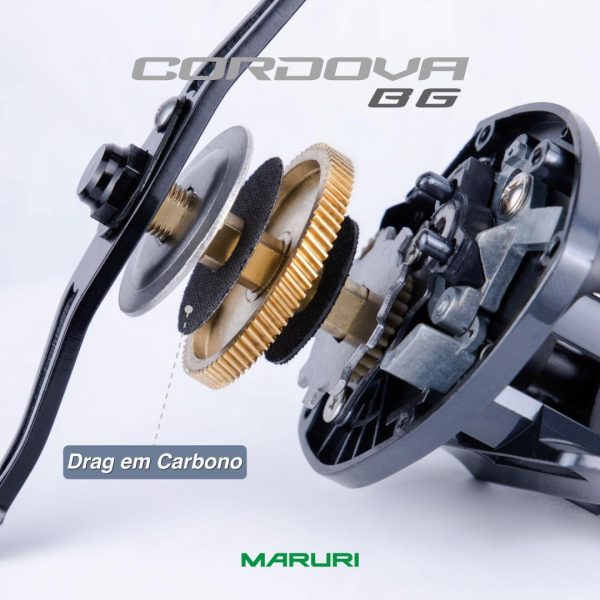CARRETILHA CORDOVA BG E DRAG 10 ROLAMENTOS 9K EM CARBONO 0.33-185M (Maruri) - Imagem 3
