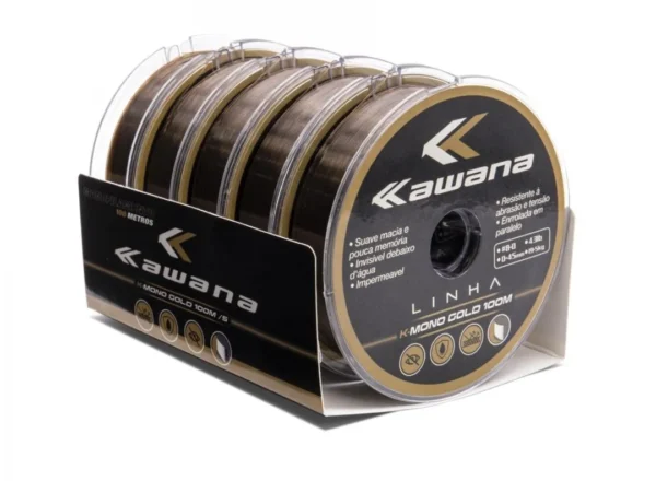 LINHA MONOFILAMENTO KAWANA GOLD. CX C.5 - 100M (Maruri)