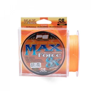 LINHA MULTIFILAMENTO MAX FORCE PE 8 X LARANJA 150M MARURI_11zon